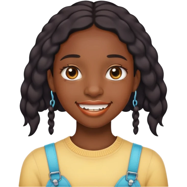 A black girl with braces  emoji