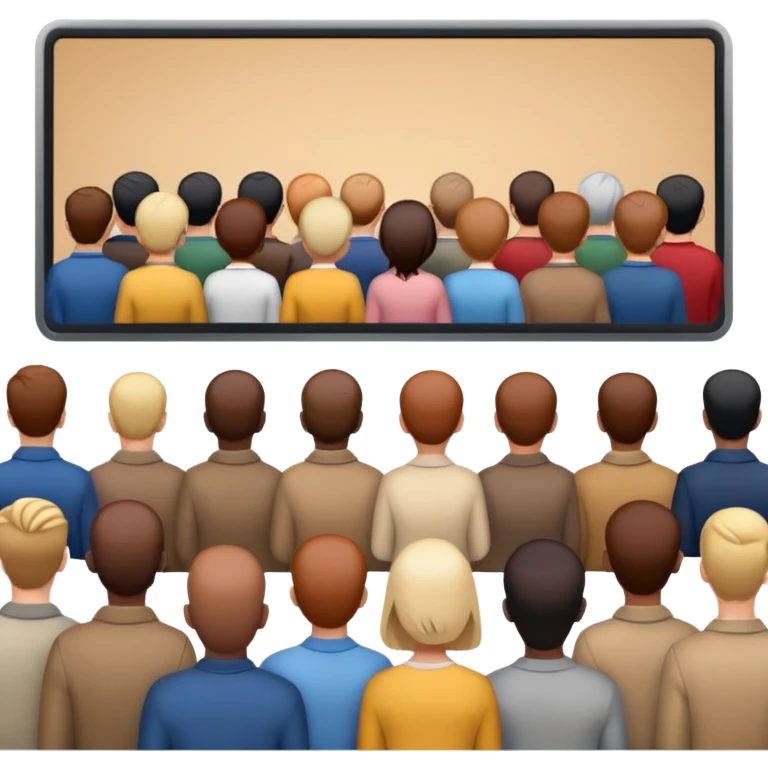 personas viendo una pantalla grande estan de espaldas emoji