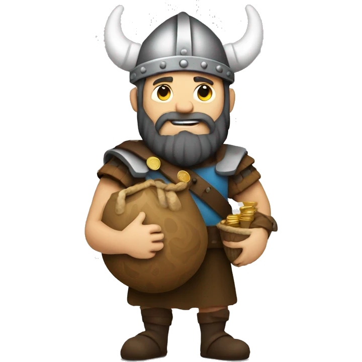 Viking holding a bag of coins  emoji