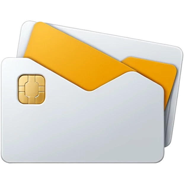 3D minimal icon of a corporate card with no numbers, no personal info, and no logos, except a simple text ‘WAD’. Add a subtle accent in #FF3D00. Clean, modern, high-end style. emoji