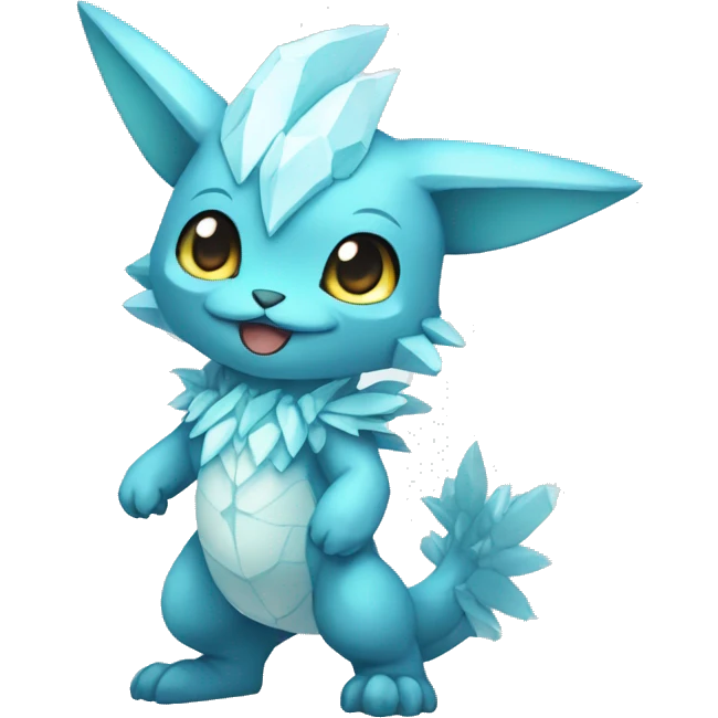 a anthro crystallized chibi-style rock-type-ice-type Fakémon-hybrid full body emoji