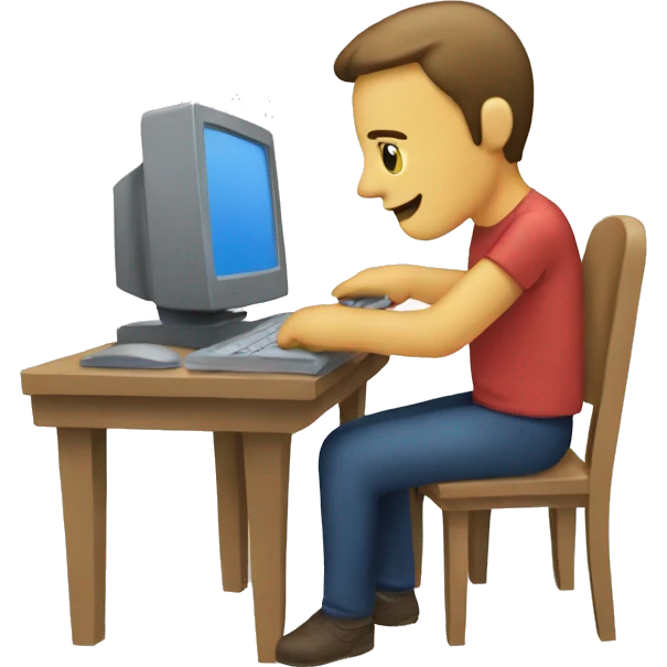 computer with a person editing emoji