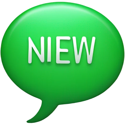 green bubble saying new emoji