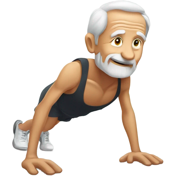 Old man doing pushups emoji
