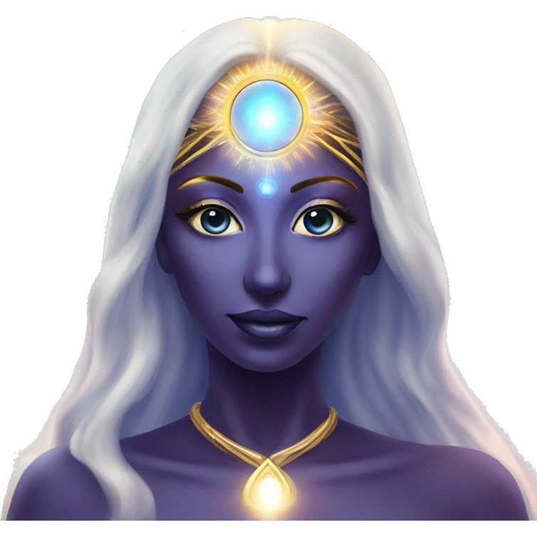 Pleiadian radiant glowing diva woman female third eye emoji