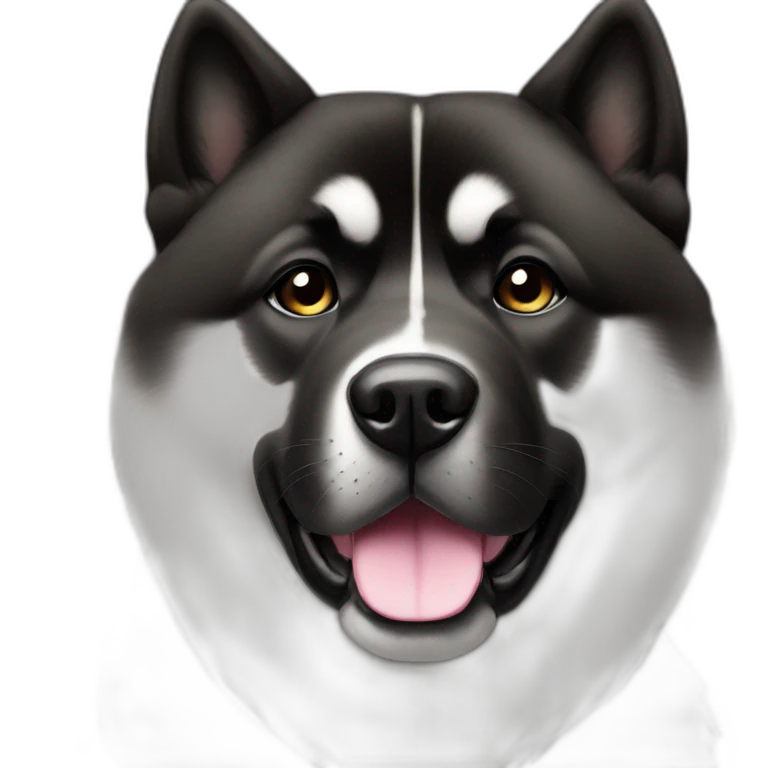 black akita americain with diamond emoji
