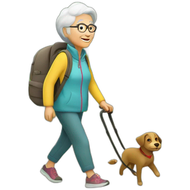 grandparent going for a walk in the forest emoji