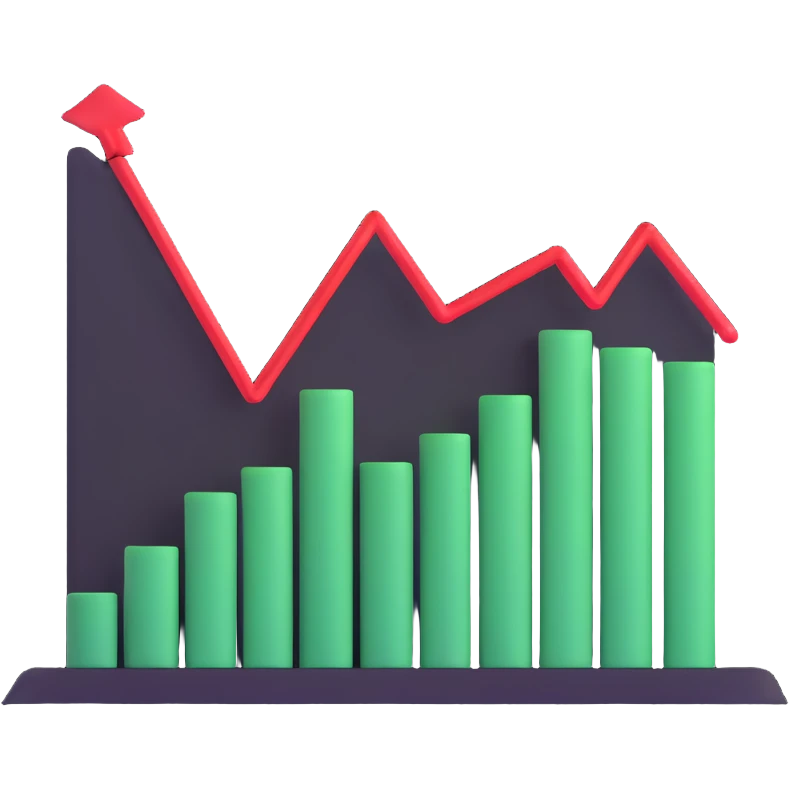 stock market with rising graph emoji