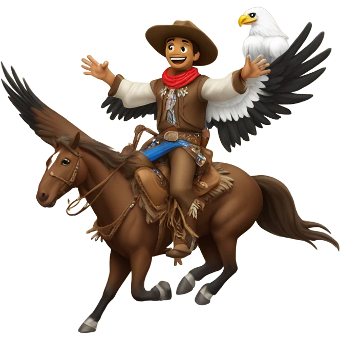 Cowboy riding eagle emoji