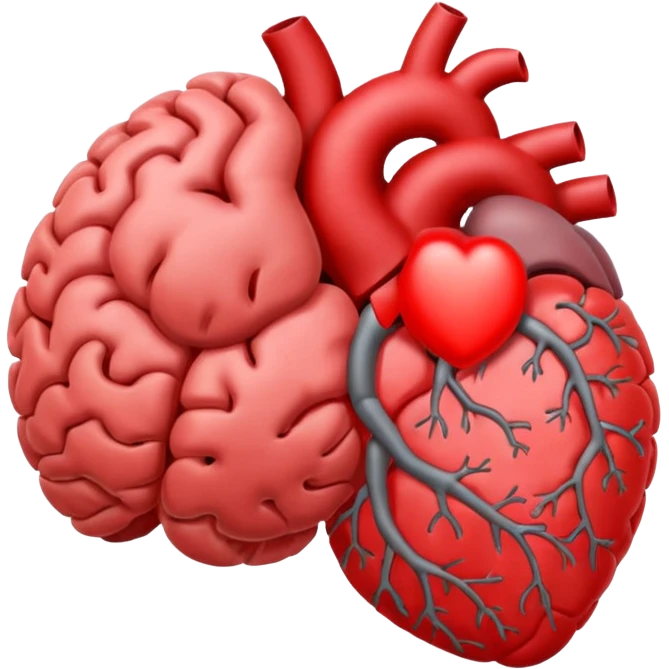 Brain and heart emoji