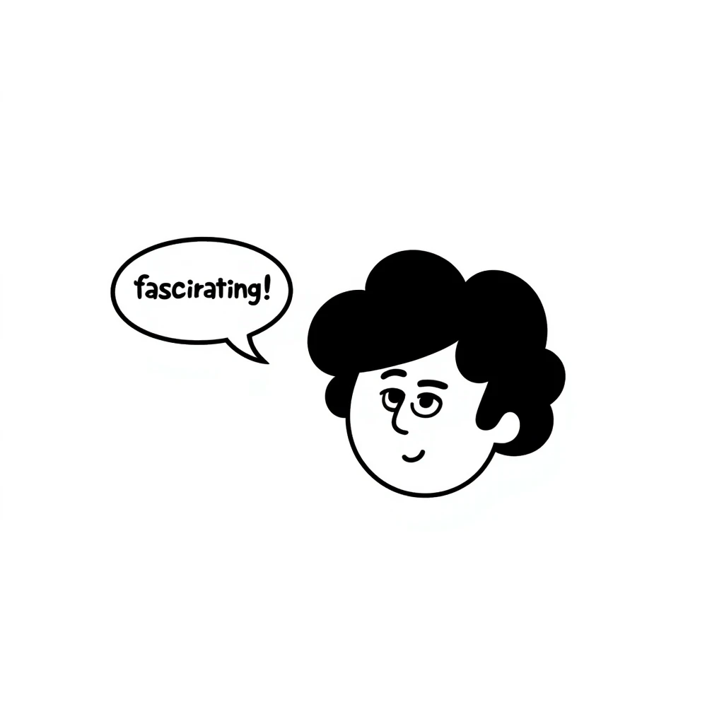 face with exaggerated eye roll and a speech bubble that says 'fascinating' in a sarcastic way emoji