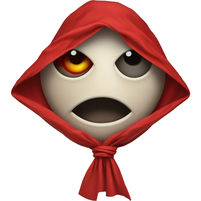 Tied it’s eye and mouth with red cloth emoji