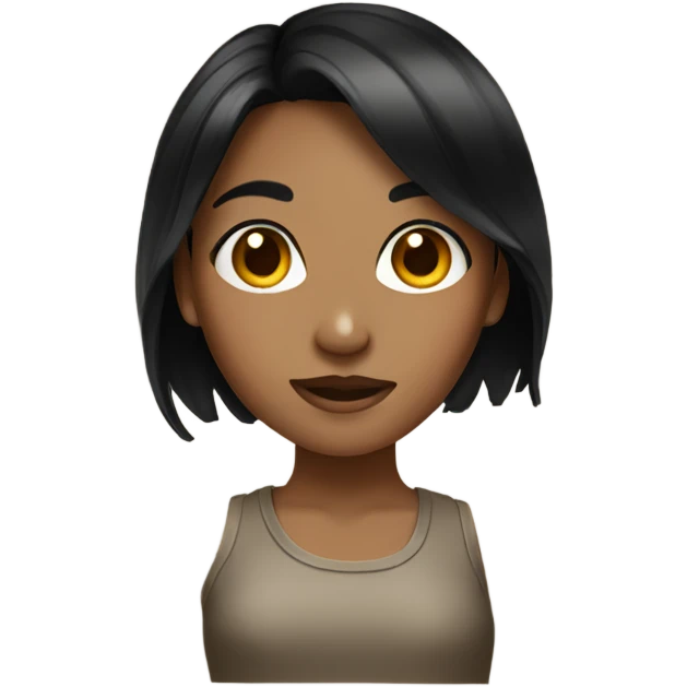 Tan girl with black hair  emoji