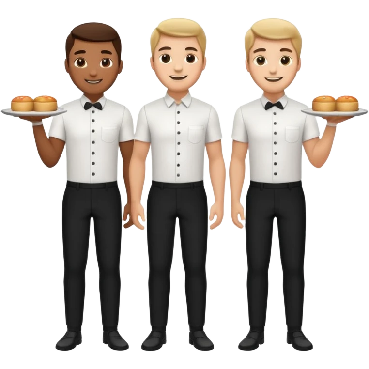 3 waiters full body emoji