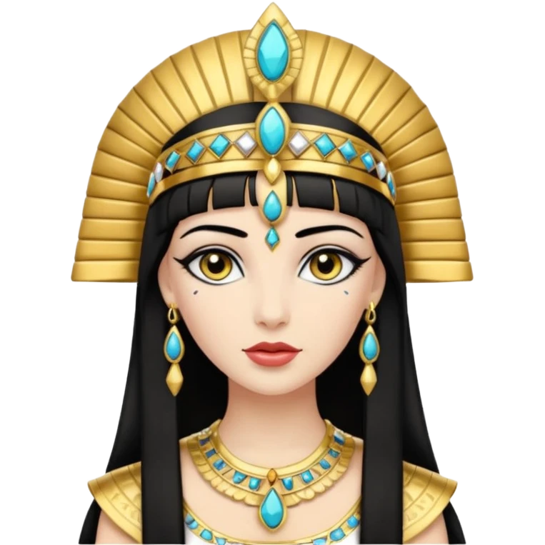 Cleópatra branca cabelos preto emoji