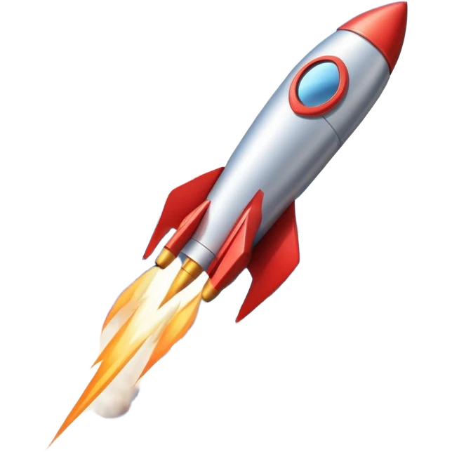 rocket with a delivery box zooming through a city skyline, fastest delivery emoji