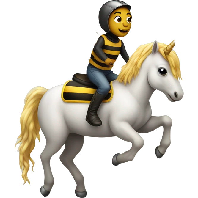 Unicorn riding on a bee emoji