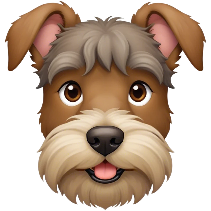 Scruffy brown dog with schnauzer nose and floppy ears emoji