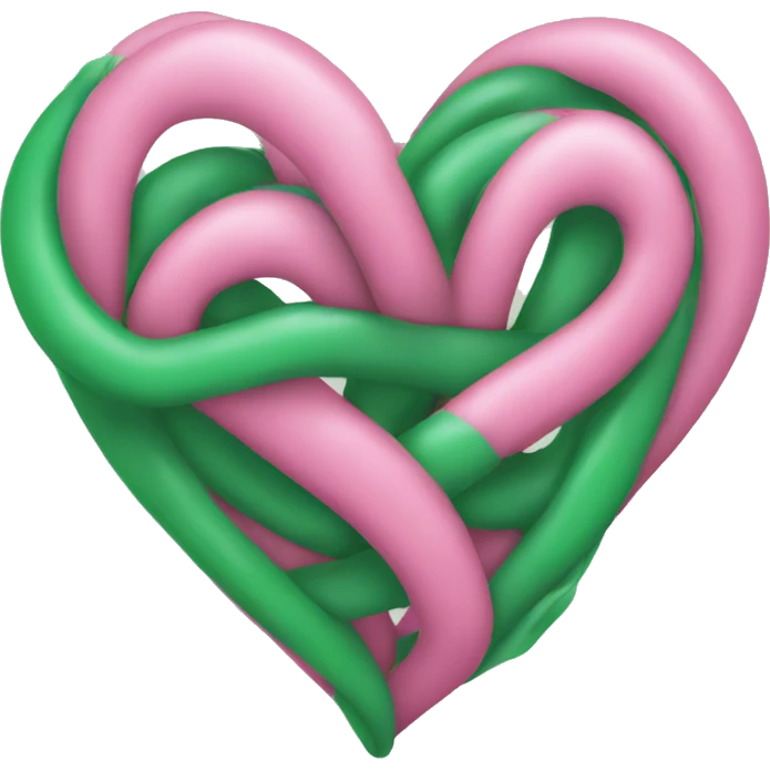 Pink and green heart entwined  emoji