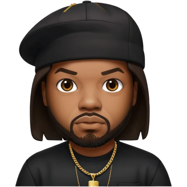 Ice Cube, Rapper with dark brown hair, black outfit emoji