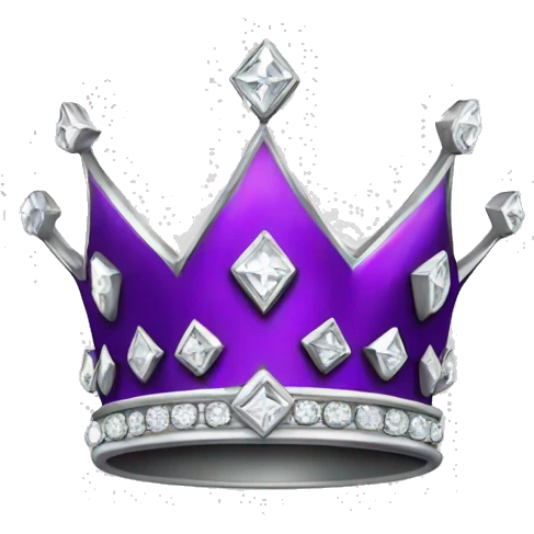 Silver Crown with purle diamonds emoji