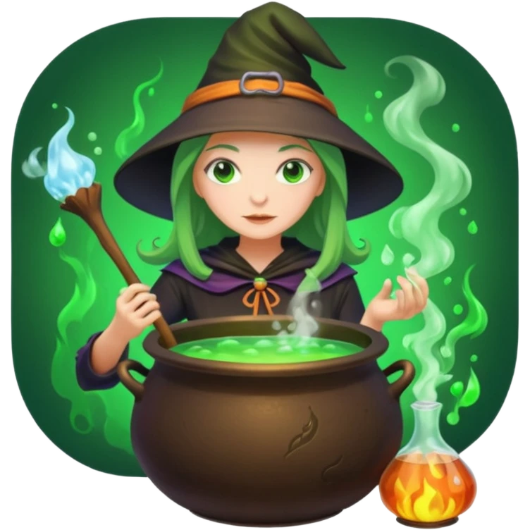 green witch cooking potion emoji