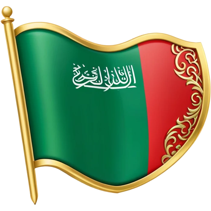 Saudi Arabian flag with microchip emoji