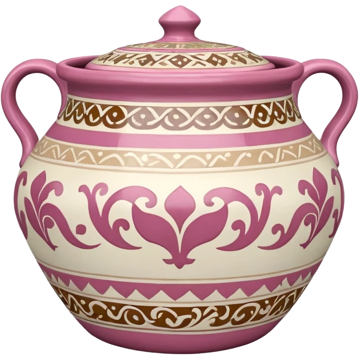 Pink, white and beige Talavera pot emoji