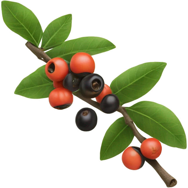 ripe guarana on branch emoji
