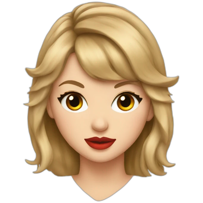 Taylor Swift with a heart around the right eye emoji