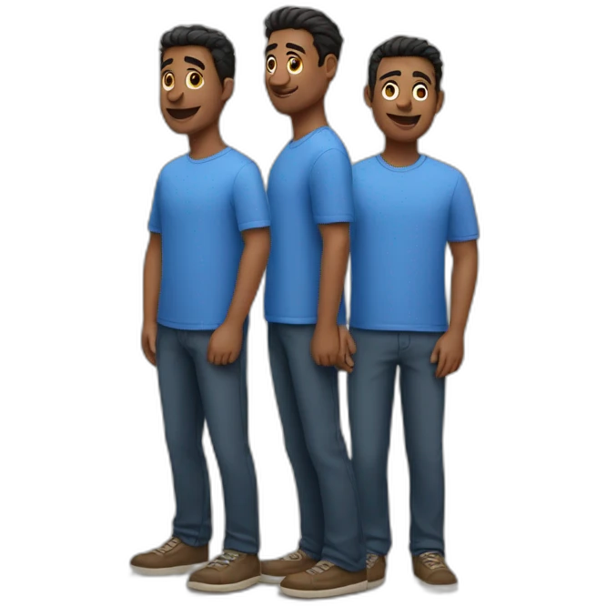 three guys looking in the same direction emoji