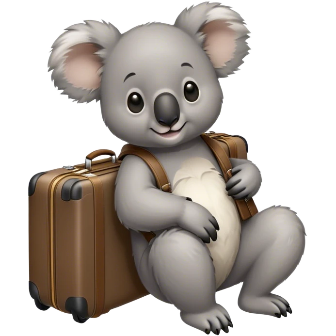 Koala with bagages at airport emoji