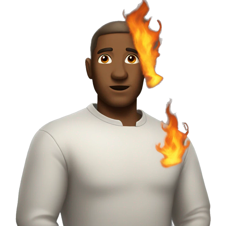 Guy on fire emoji