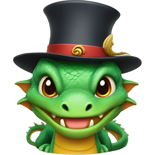 Dragon with a hat emoji