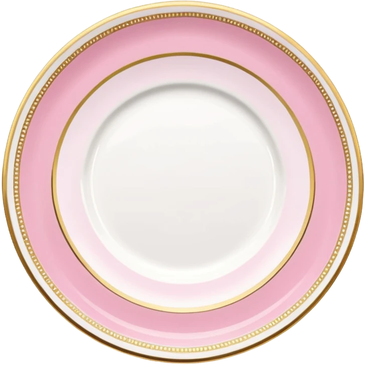 A luxurious plate with pink accents and elegant details,  emoji
