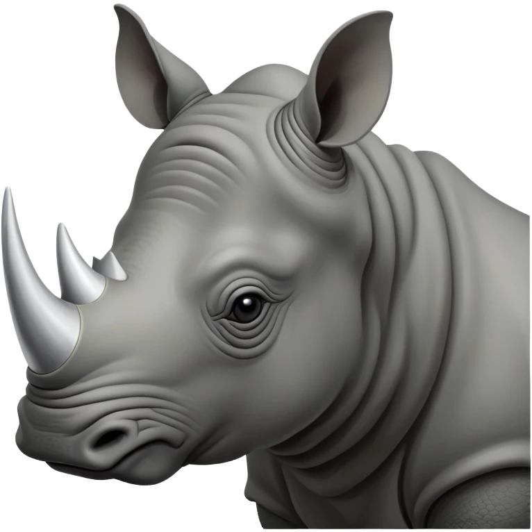 cinematic-noble--rhinoceros-portrait-emoji,slate-grey-hide--poised-and-regal,-with-a-massive,-powerful-build-and-a-thick, -deep-set-soulful-piercing-eyes,-simplified-yet-sharp-and-sophisticated-features,-highly-detailed,-large-black-eyes, zoomed out showing shoulders, large white horn  emoji