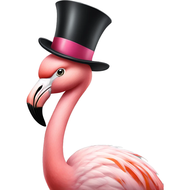 flamingo with top hat giving a side eye emoji