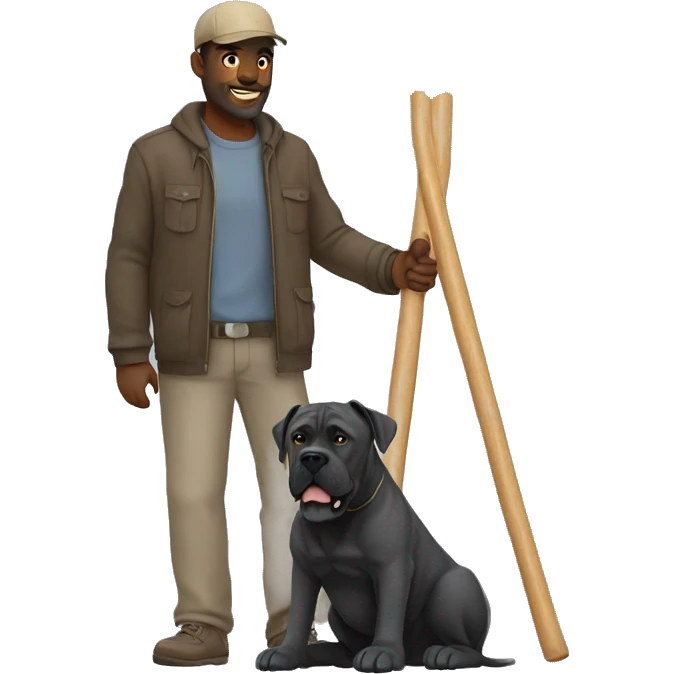 Cane Corso with man emoji