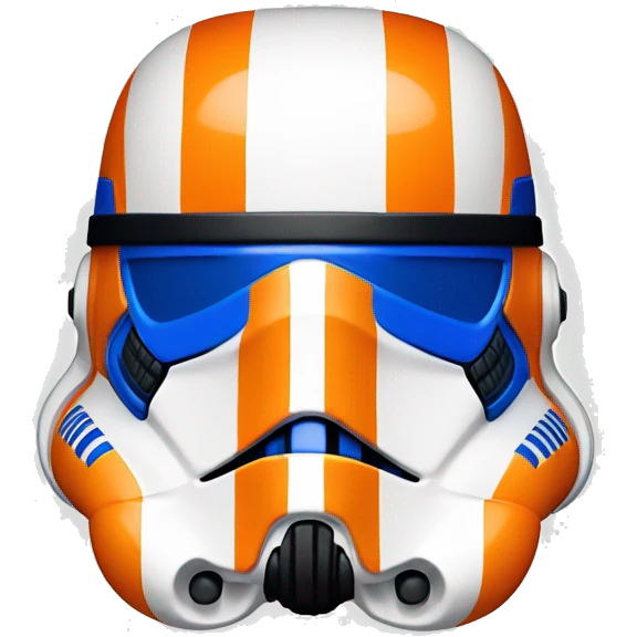 Orange and blue striped stormtrooper helmet  emoji