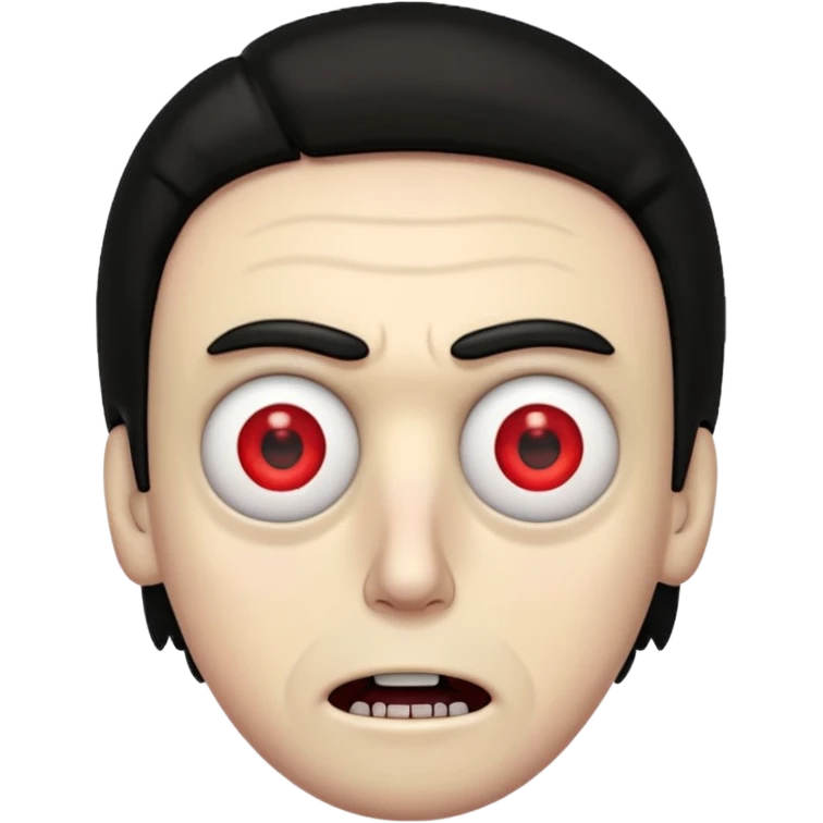 Yo quiero la cara de rick and morty con los ojos rojos emoji