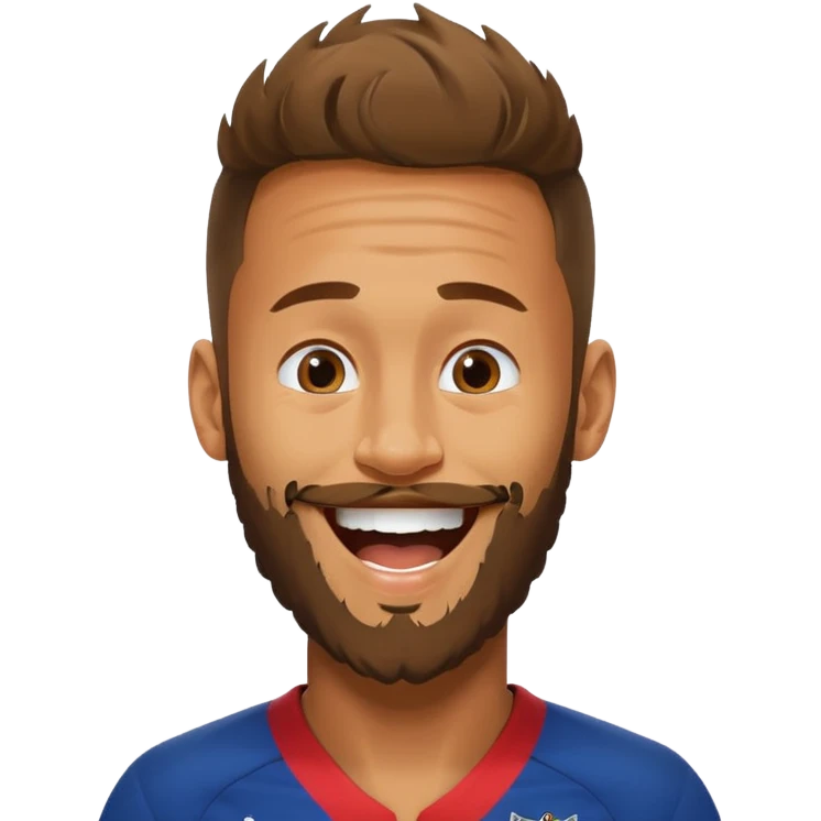 Neymar avec beaucoup beaucoup de barbe qui rigole  emoji