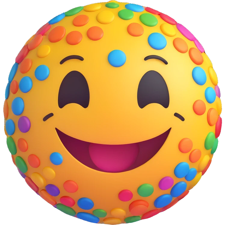 3D smiley emoji, girly, smiling, centered, surrounded by large, colorful, youthful, elegant typography: Anita emoji