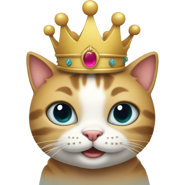 happy cat with crown emoji