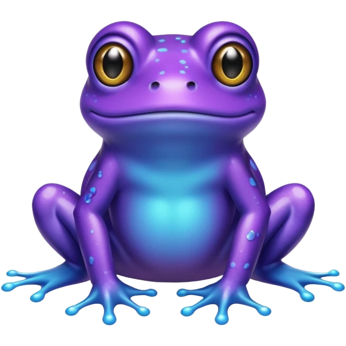glitter purple and cian frog emoji