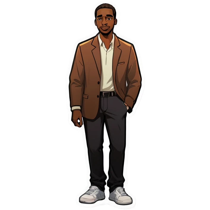 Black guy with minor emoji