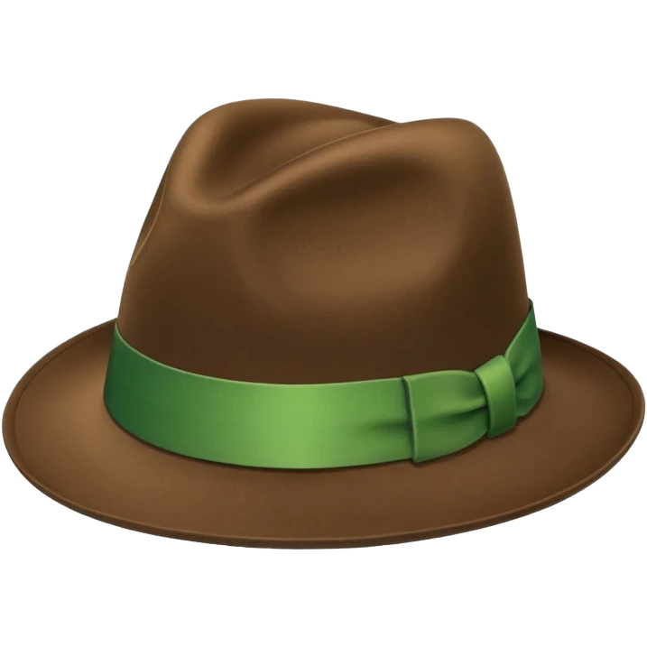 a fedora emoji with a green band emoji