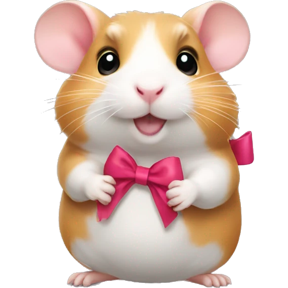Hamster with a bow  emoji