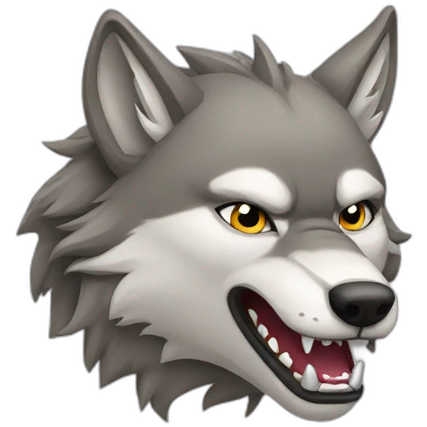 female wolf growling emoji