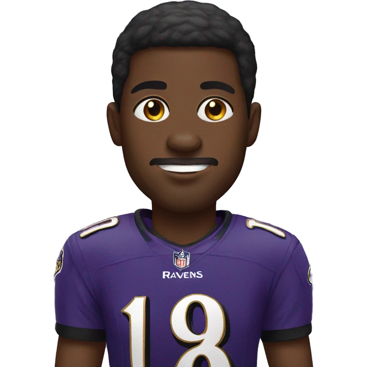 Black man wearing Baltimore ravens shirt emoji
