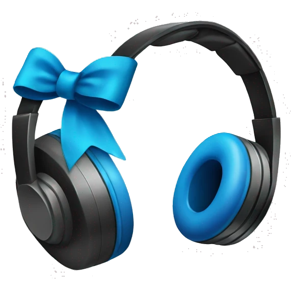 Headphones with a blue bow emoji